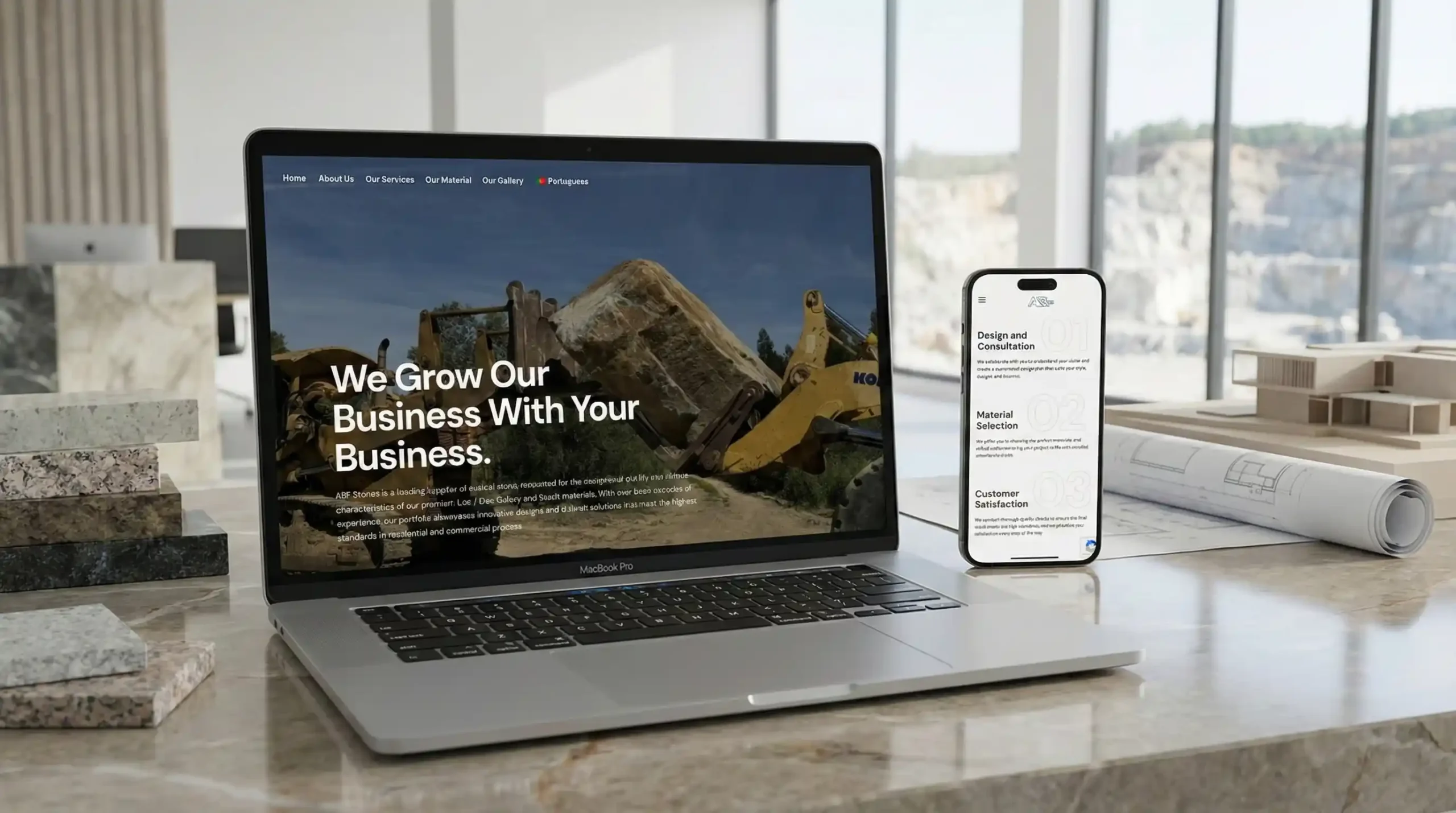Recentemente, ajudámos a @abfstones , líder em pedra natural, a melhorar a sua presença digital.